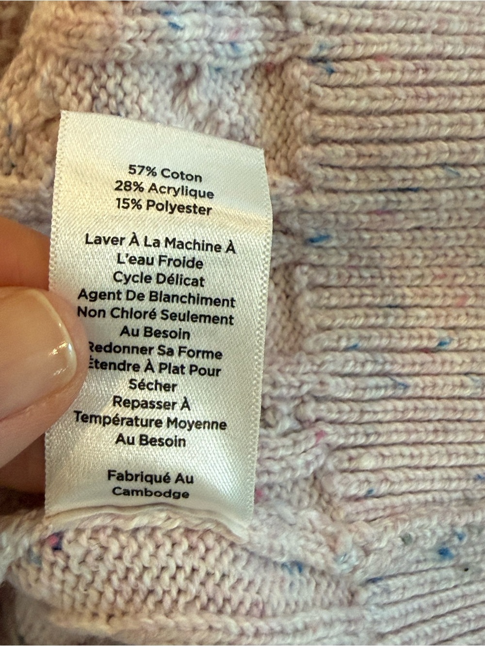 Talbots Plus 3X Pink Cable Knit Confetti Speckled Sweater - Picture 9 of 10